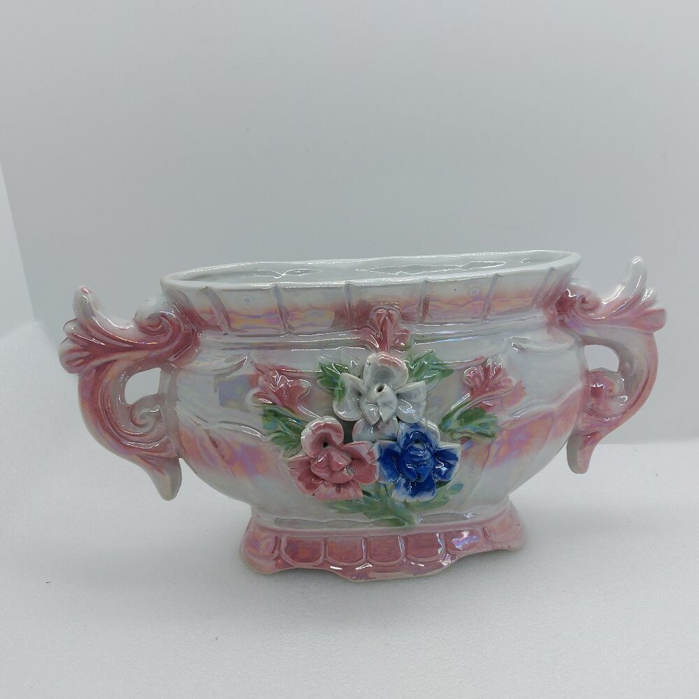 Vintage Porcelain Vase Lusterware DBE Montreal Floral Design